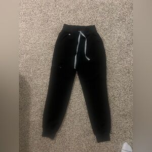 Figs High Waisted Black Scrub Pants XXS Petite
